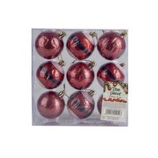 Christmas Tree decor balls - Santa 9 piece,  6cm